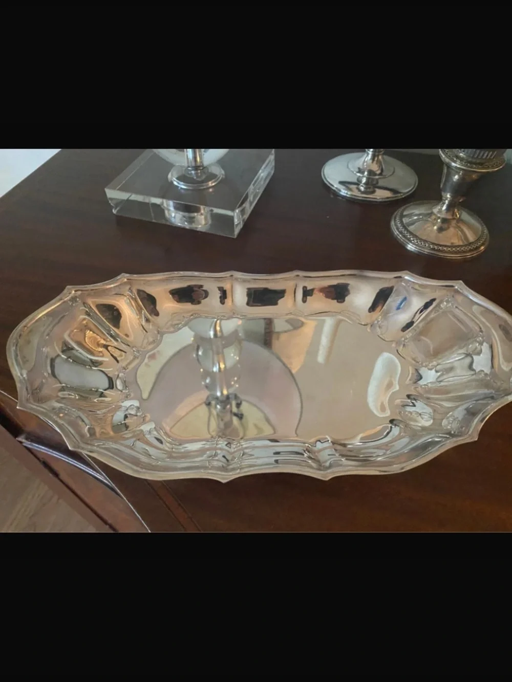 Silverplate WM Rogers Scalloped Tray